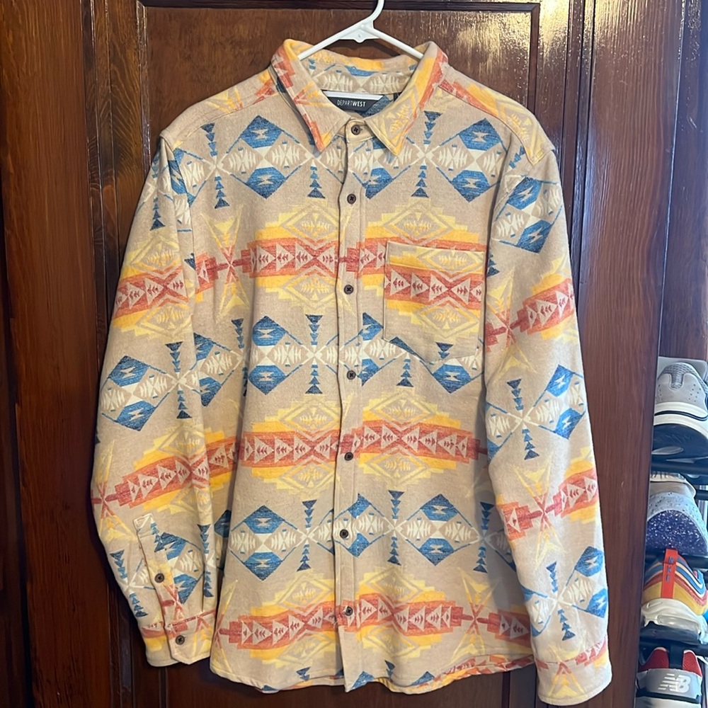 Western style Aztec Pattern Button down Shirt